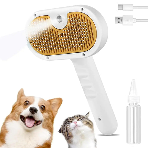 Furbit™ 3‑in‑1 Cat Steam Grooming Brush”
