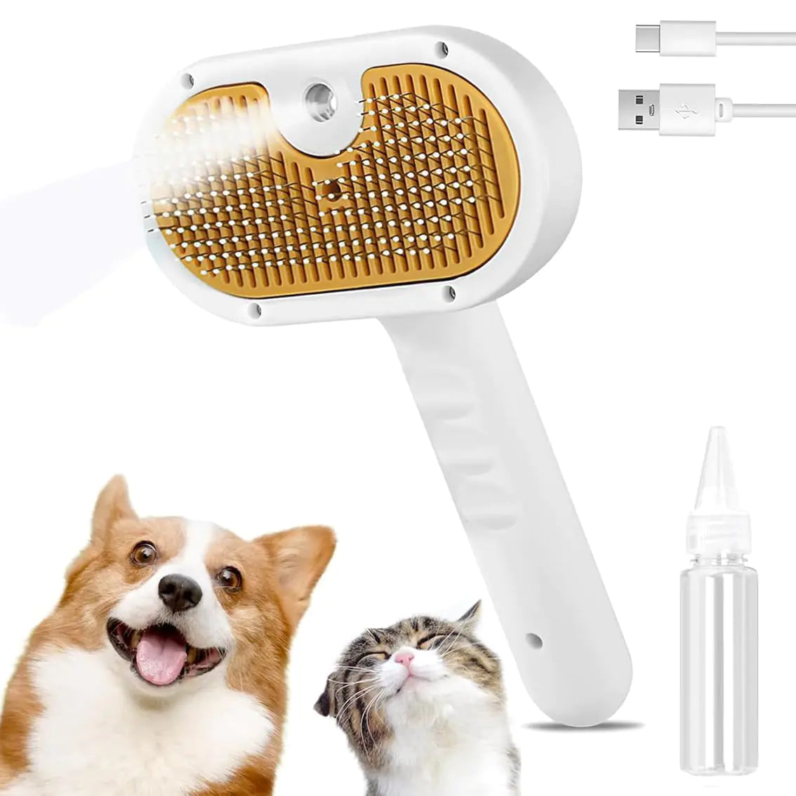 Furbit™ 3‑in‑1 Cat Steam Grooming Brush”